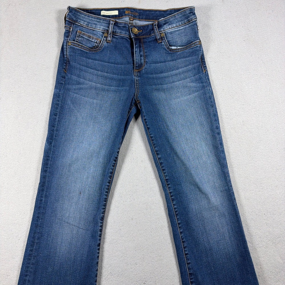 Kut From The Kloth Baby Bootcut Jeans Women 8S Slim Fit Blue Denim Casual - Picture 2 of 11
